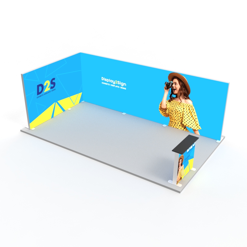 SEG Light Box Booth with LED illuminated fabric graphics for high-impact exhibitions
