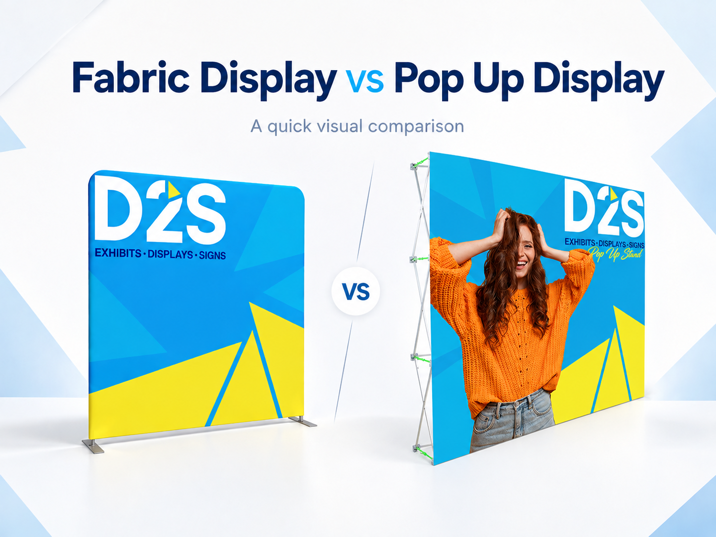 fabric display vs pop up display