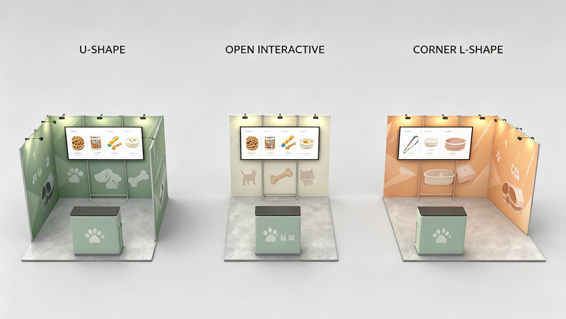 10x10 Trade Show Booth layout examples for small business exhibitions